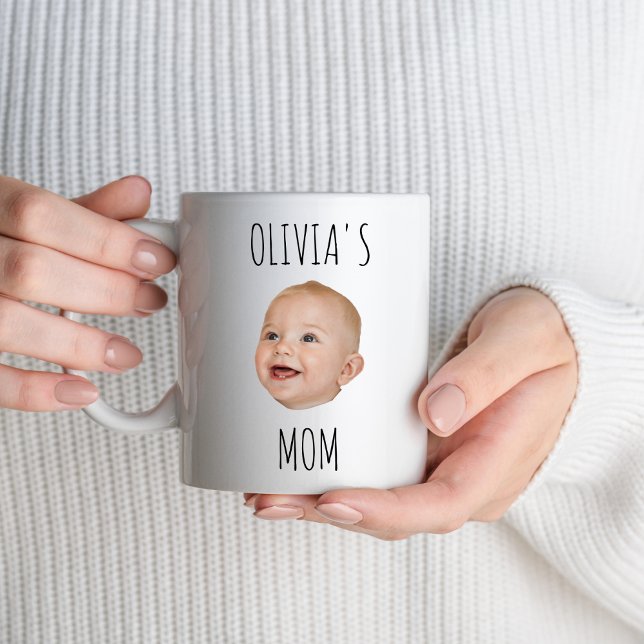 Custom Baby Face Photo Name For New Mum Wife Dad Mug (Creator Uploaded)