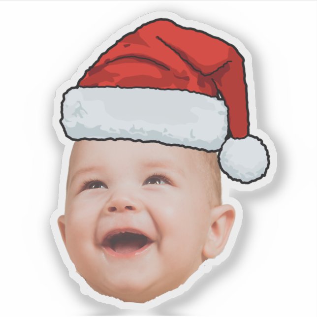 Custom Baby Face Photo Santa Hat Christmas (Front)