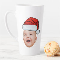 Custom Baby Face Photo Santa Hat Christmas