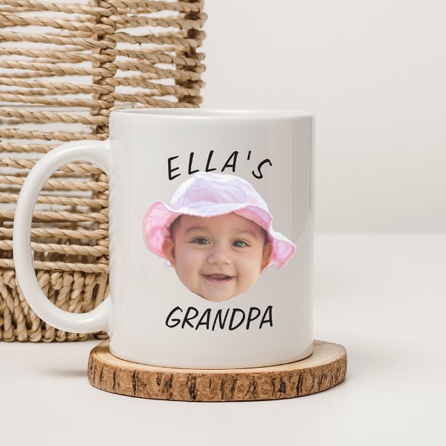 Custom Baby Face Photo Text Grandpa Coffee Mug (Creator Uploaded)