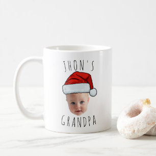 Custom Baby Face Santa Hat Christmas Photo Coffee Mug