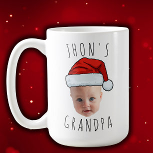 Custom Baby Face Santa Hat Christmas Photo Coffee Mug
