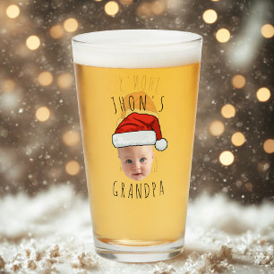 Custom Baby Face Santa Hat Christmas Photo Glass