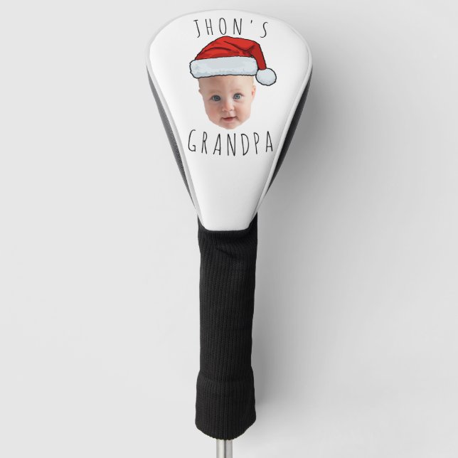 Custom Baby Face Santa Hat Christmas Photo Golf Head Cover (Front)