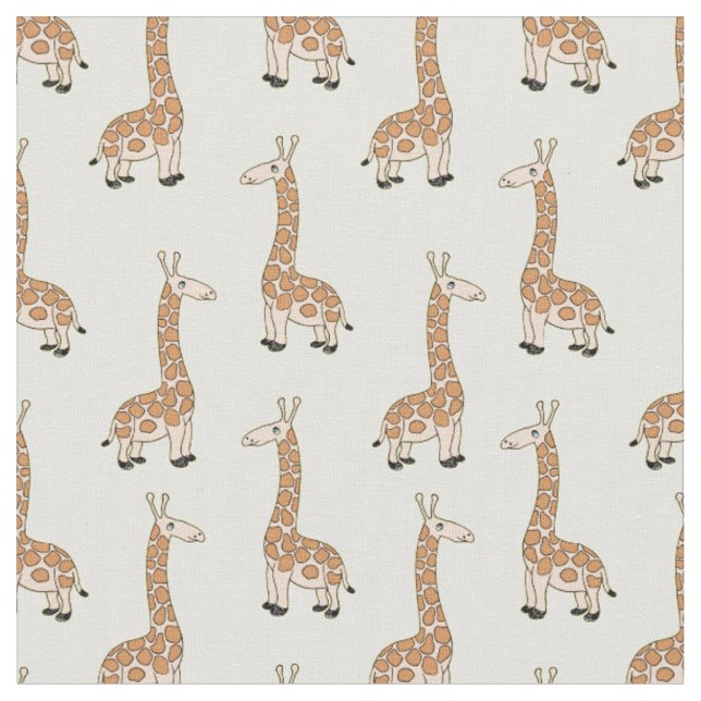 Custom Baby Giraffe Fabric Print for Kids (Close Up)