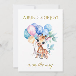 Custom Baby Giraffe with bunting Invitation