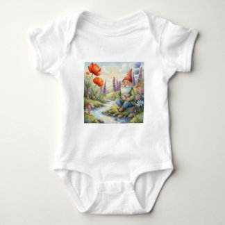 Custom baby gnome hedgehog one piece cotton bodysuit