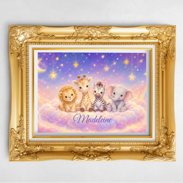 Custom Baby Lion Giraffe Zebra and Elephant  Poster (Creator Uploaded)