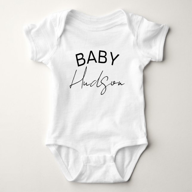 Custom Baby name, Last Name or First Name Baby Bod Baby Bodysuit (Front)