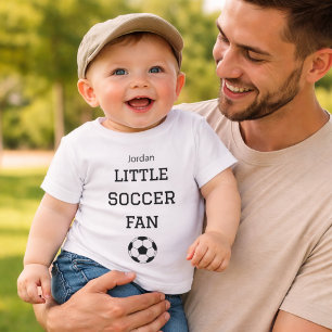 Custom Baby Name Little Soccer Fan T-Shirt