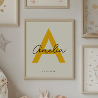 Custom Baby Name Nursery Monogram Letter Kids Room