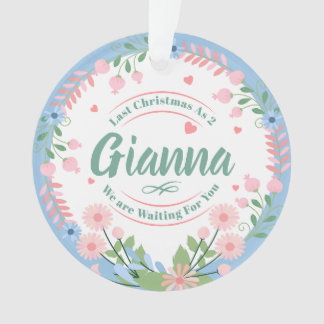Custom Baby Name Ornament for Expecting Families