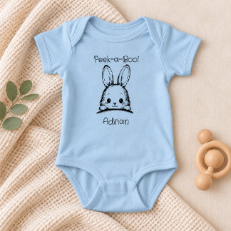 Custom Baby Name | Peekaboo Bunny Baby Bodysuit