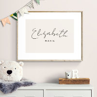Custom Baby Name Print Minimalist Nursery Wall Art