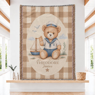 Custom Baby Name Woven Throw Blanket