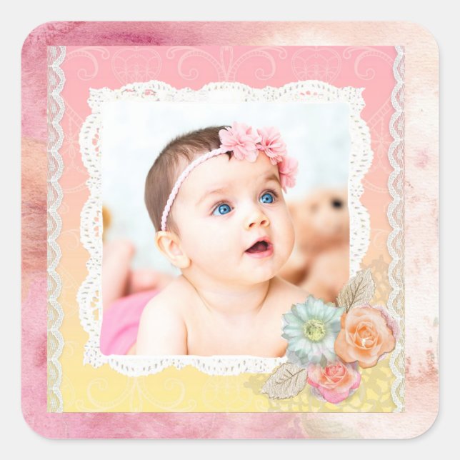 Custom Baby or Family Photo Stickers (Front)