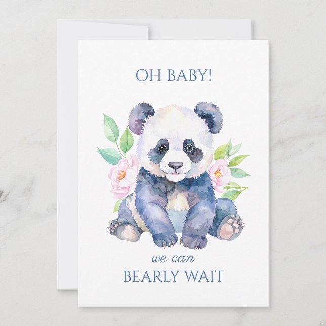 Custom Baby Panda Baby Shower Invitation (Front)