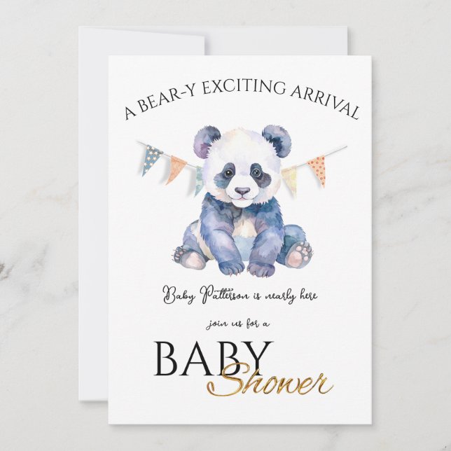 Custom Baby Panda Baby Shower Invitation (Front)
