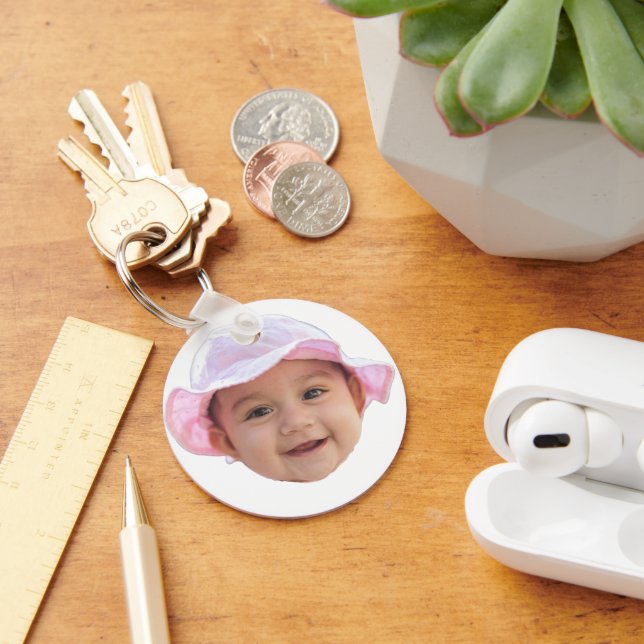 Custom Baby Photo, Baby Photo Face Key Ring (Desk)