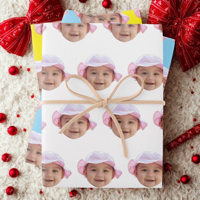Custom Baby Photo, Baby Photo Face Wrapping Paper Sheet (Creator Uploaded)