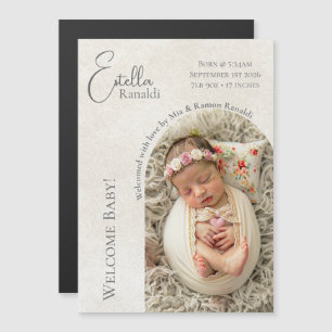 Custom Baby Photo Birth Announcement   Neutral