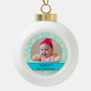 Custom Baby Photo Ceramic Ball Ornament