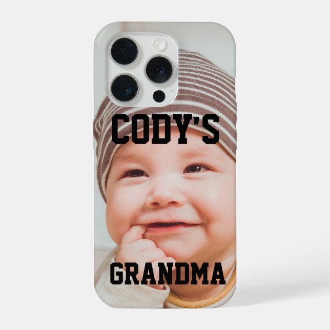 CUSTOM BABY PHOTO GRANDMA BRAG iPhone CASE (Back)