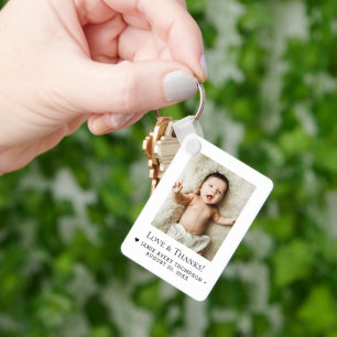 Custom Baby Photo Love & Thanks Personalised Key Ring