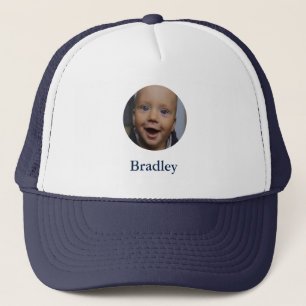 Custom baby photo personalised trucker hat