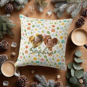 Custom Baby Photo Pillow with Kawaii Nature 