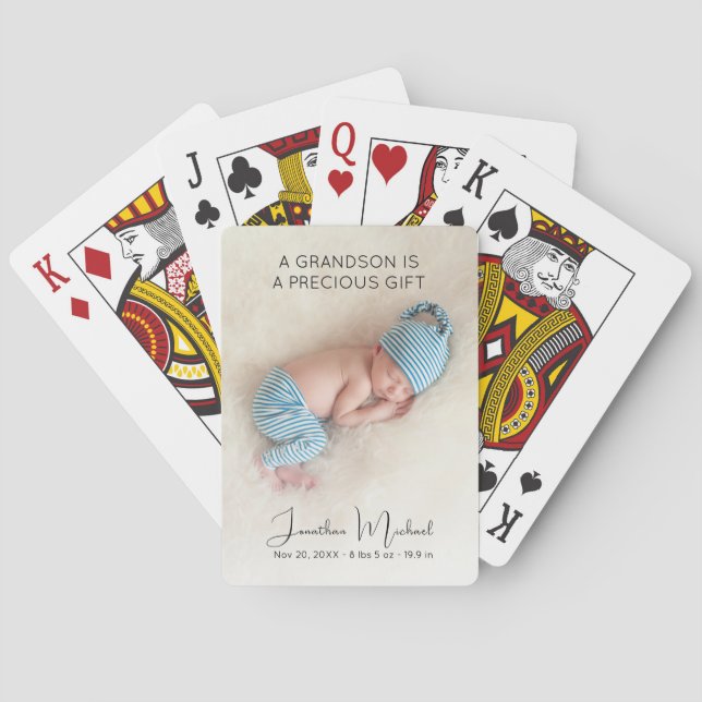 Custom Baby Photo Playing Cards (Back)