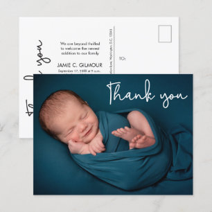 Custom Baby Photo Thank You Birth Announcement Postcard