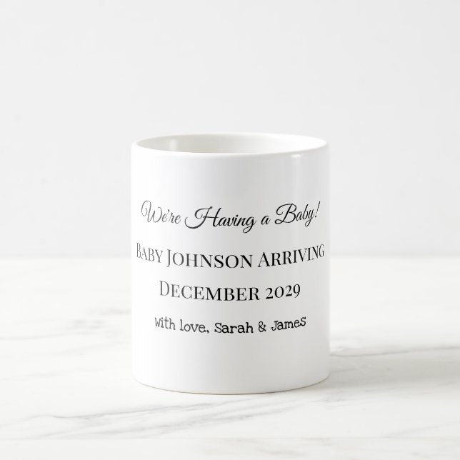 Custom Baby Reveal Card Coffee Mug (Center)