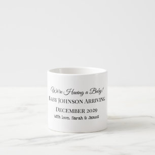 Custom Baby Reveal Card Espresso Cup