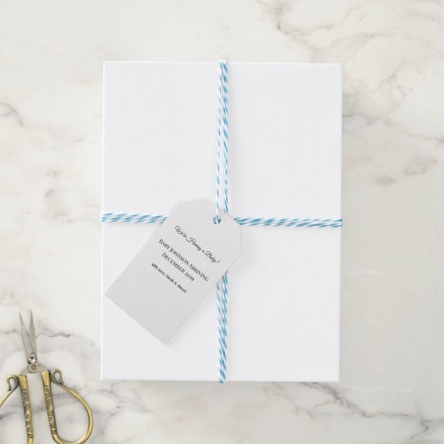 Custom Baby Reveal Card Gift Tags (With Twine)