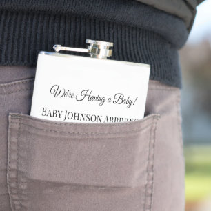 Custom Baby Reveal Card Hip Flask
