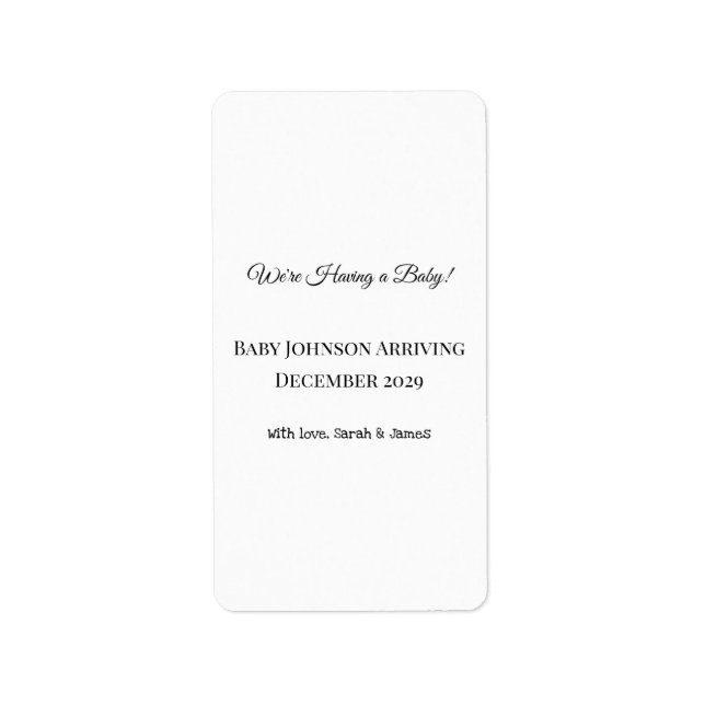 Custom Baby Reveal Card Label (Front)