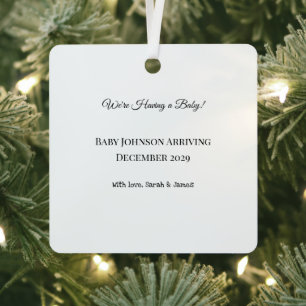 Custom Baby Reveal Card Metal Tree Decoration