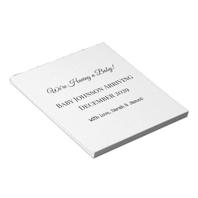 Custom Baby Reveal Card Notepad (Angled)