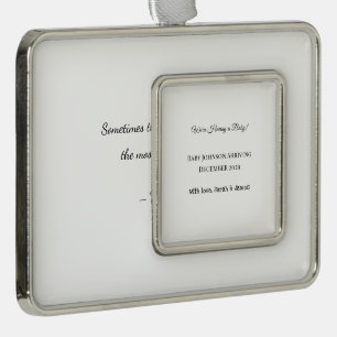 Custom Baby Reveal Card Silver Plated Framed Ornament
