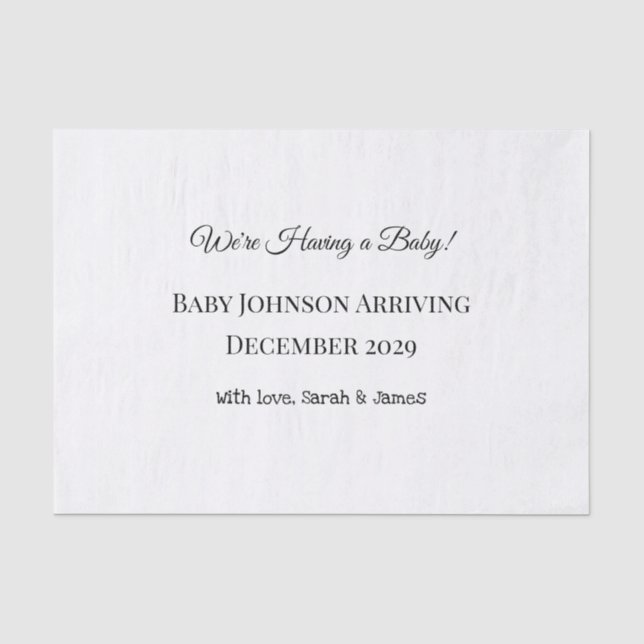 Custom Baby Reveal Card Tissue Paper (Front)