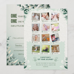Custom Baby’s 1st Year Journey Photo Collage Invitation