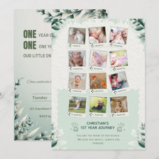 Custom Baby’s 1st Year Journey Photo Collage Invitation