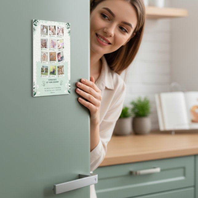 Custom Baby’s 1st Year Journey Photo Collage Magnet (Creator Uploaded)