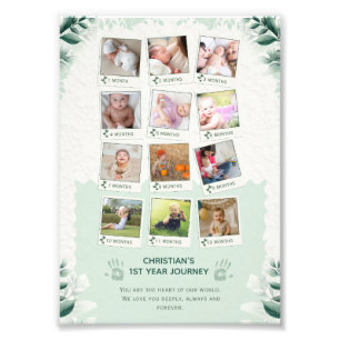 Custom Baby’s 1st Year Journey Photo Collage Print