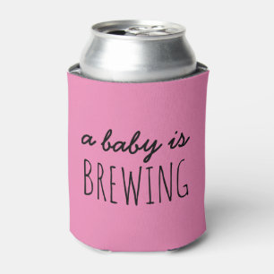 Custom Baby Shower Can Coolers, A Baby is Brewing Can Cooler