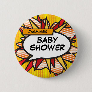 Custom Baby Shower Comic Book 6 Cm Round Badge