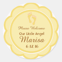 Custom Baby Shower Footprints Favour Sticker Tag