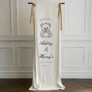 Custom baby shower hand drawn Teddy bear Elegant Banner