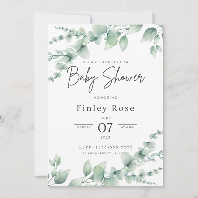 Custom Baby Shower Invitation  (Front)